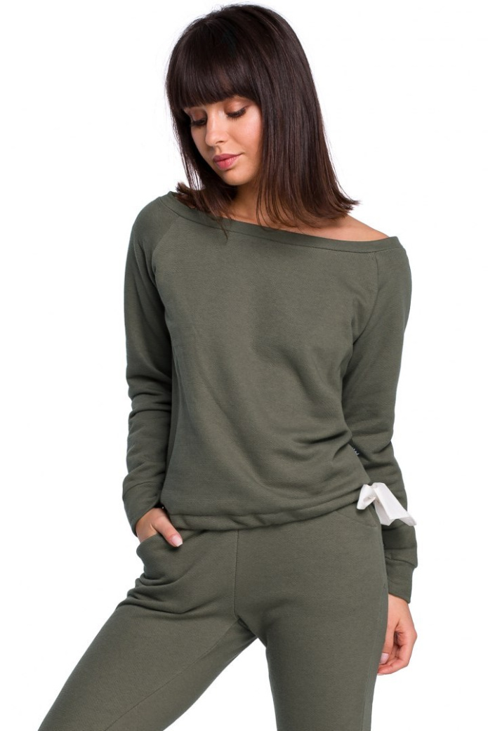 Bluza Damska - Dresowa - khaki